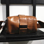 Small Leather Crossbody Barrel Bag