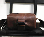 Small Leather Crossbody Barrel Bag