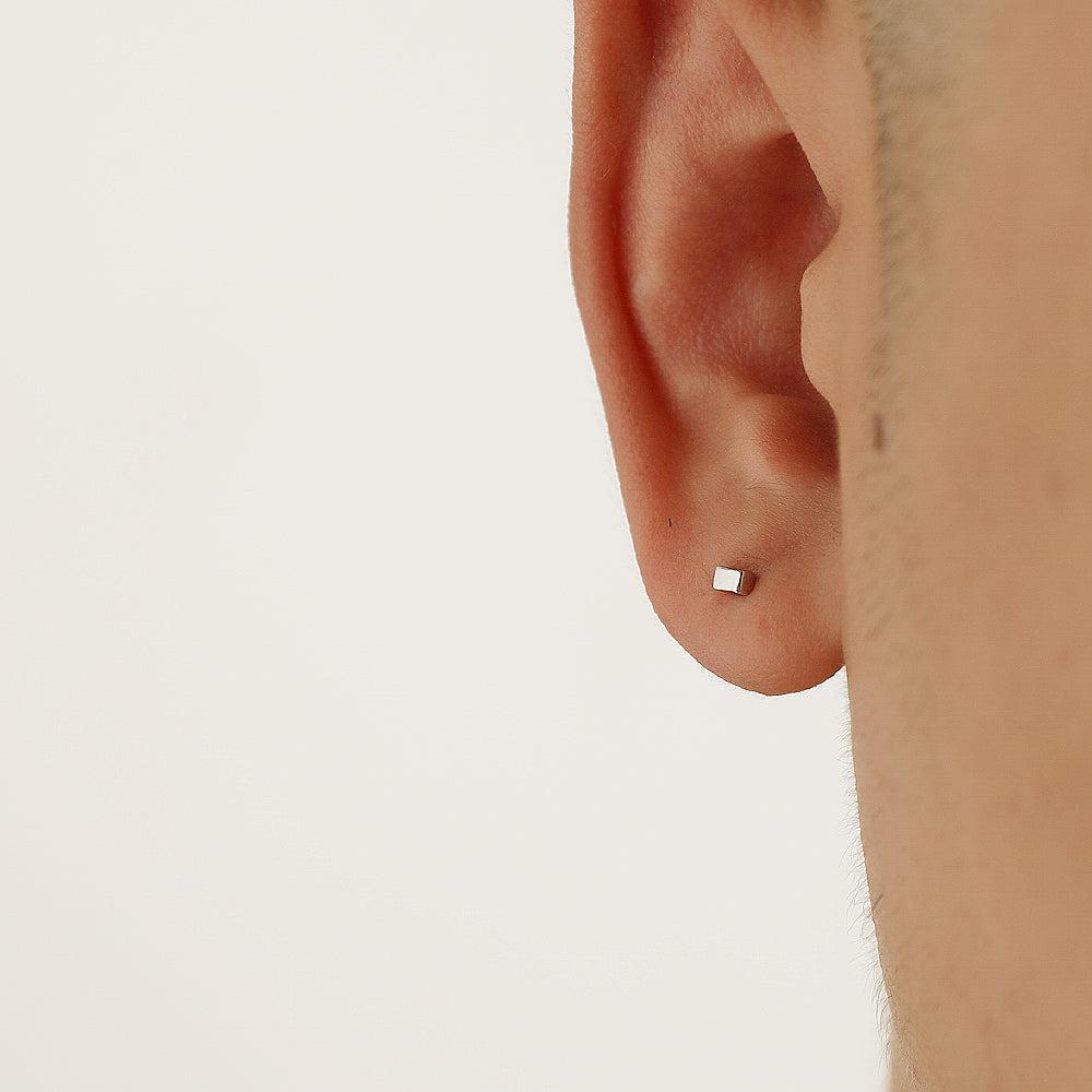 Square Metal Ear Studs