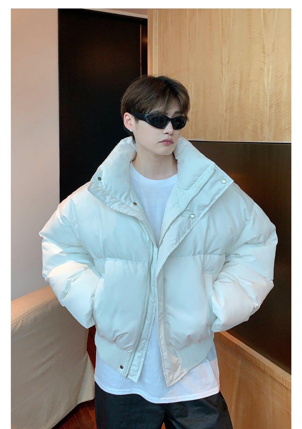 Stand Collar Short Puffer Jacket