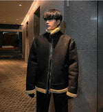 Stand-collar Suede Jacket