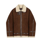 Stand-collar Suede Jacket