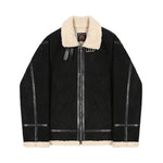 Stand-collar Suede Jacket