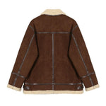 Stand-collar Suede Jacket