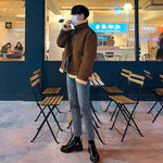 Stand-collar Suede Jacket