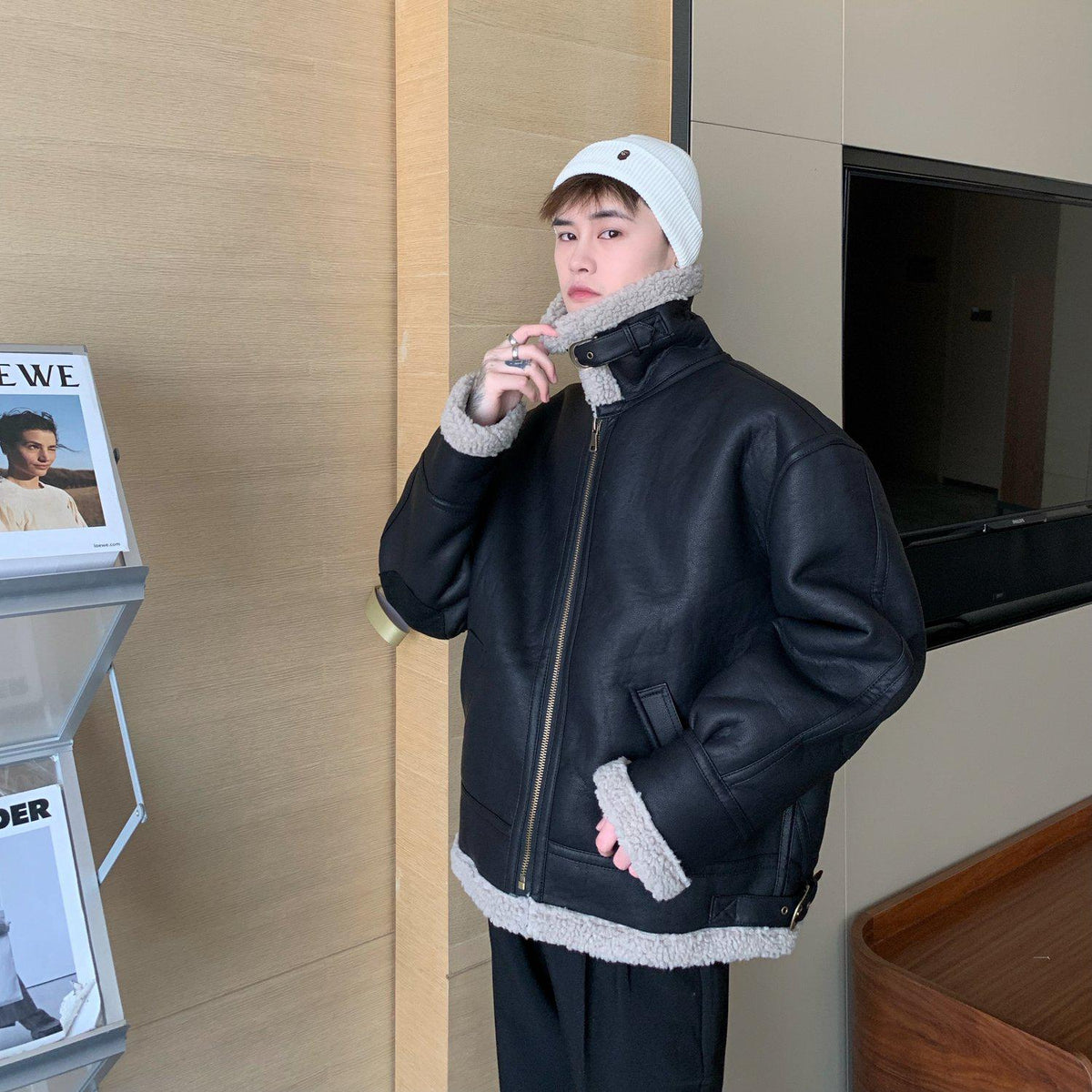 Stand-Up Collar Biker Jacket