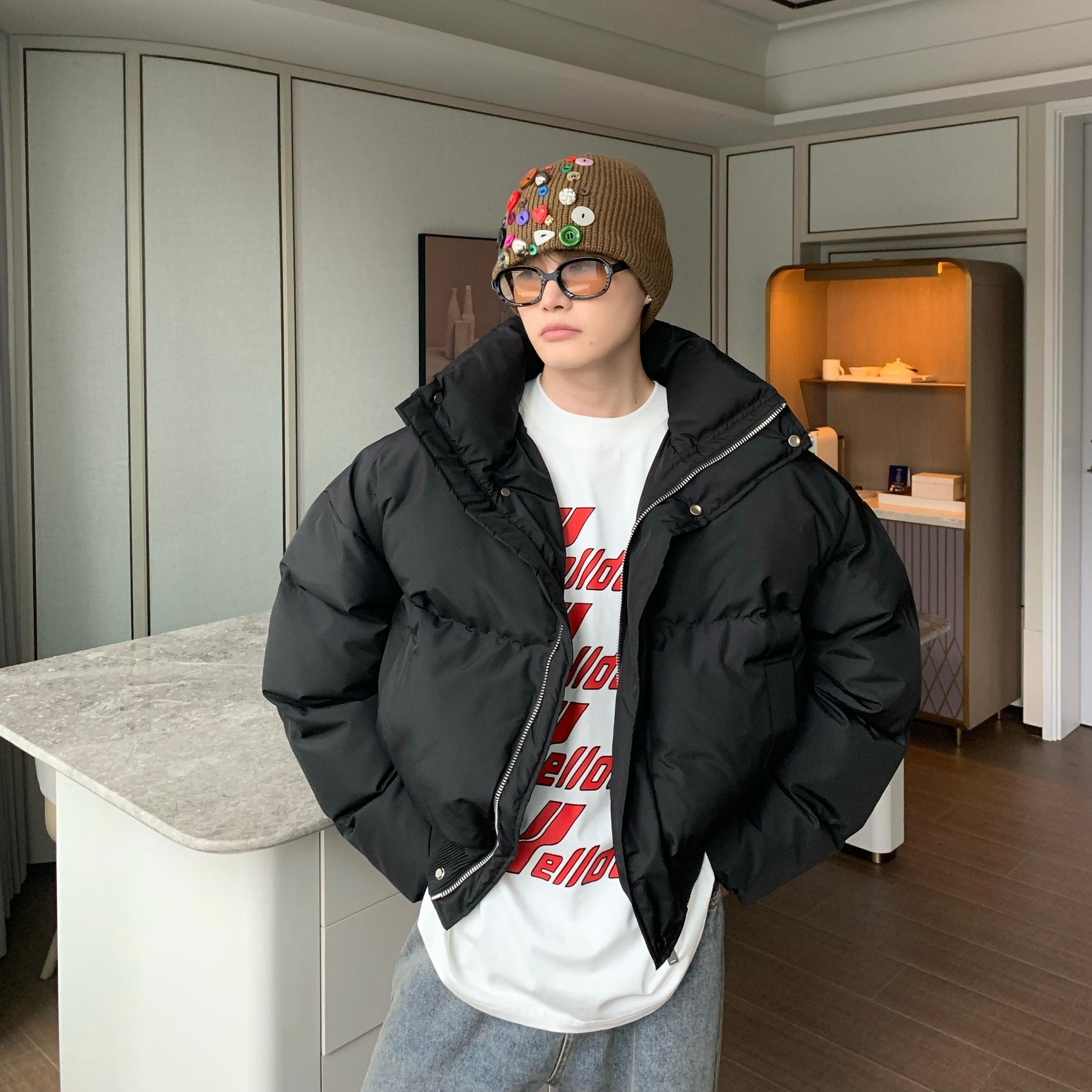 Stand-up Collar Short Padded Jacket