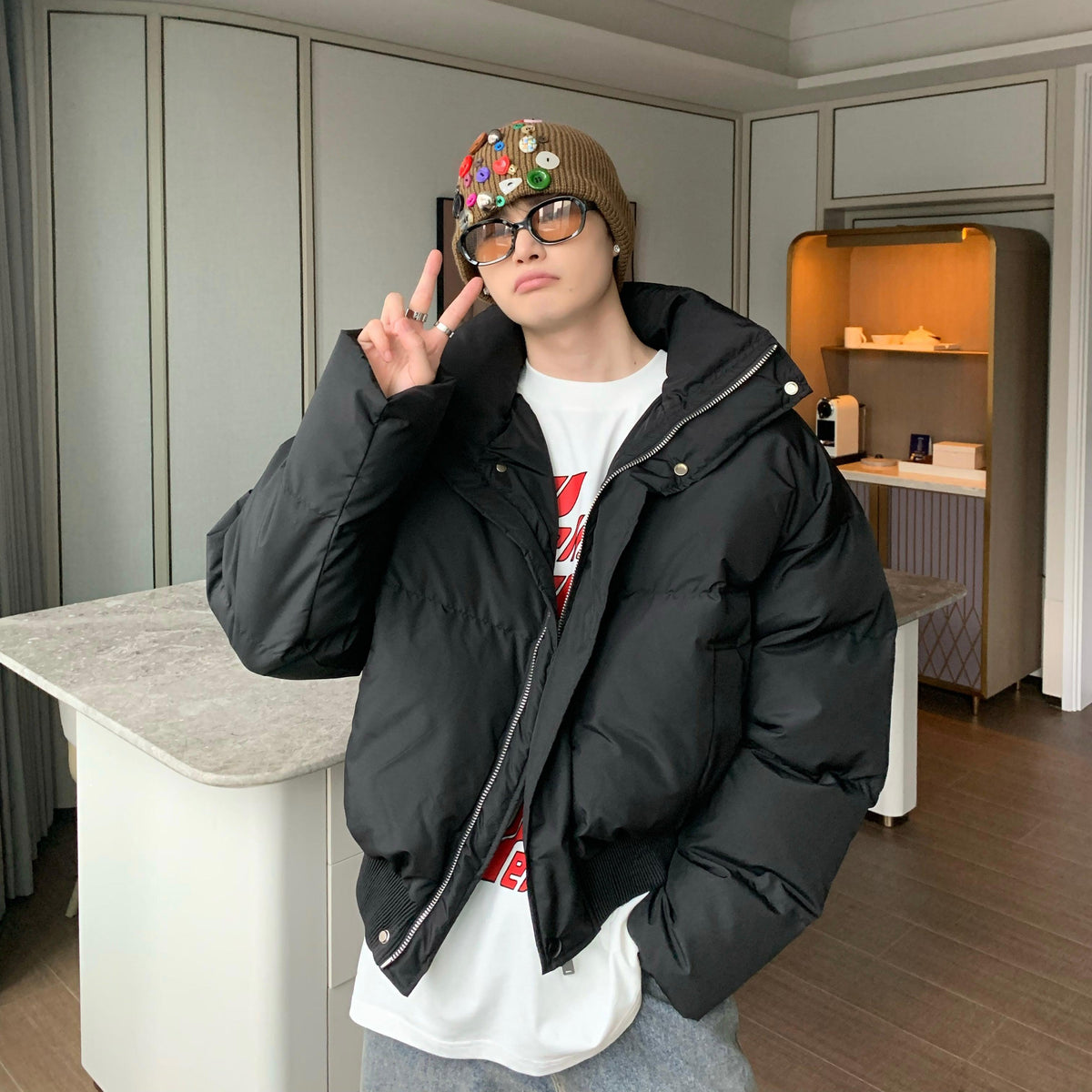 Stand-up Collar Short Padded Jacket