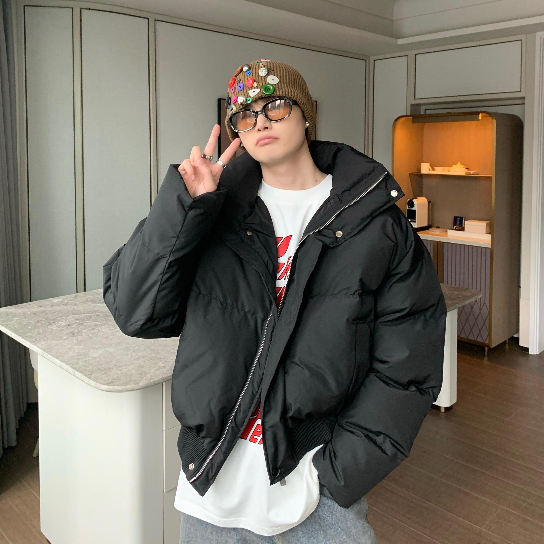 Stand-up Collar Short Padded Jacket