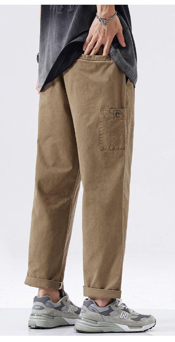 Straight Cotton Casual Pants