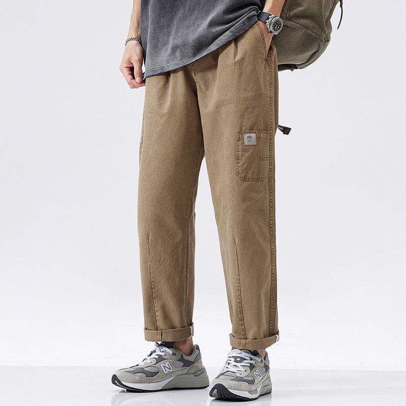 Straight Cotton Casual Pants