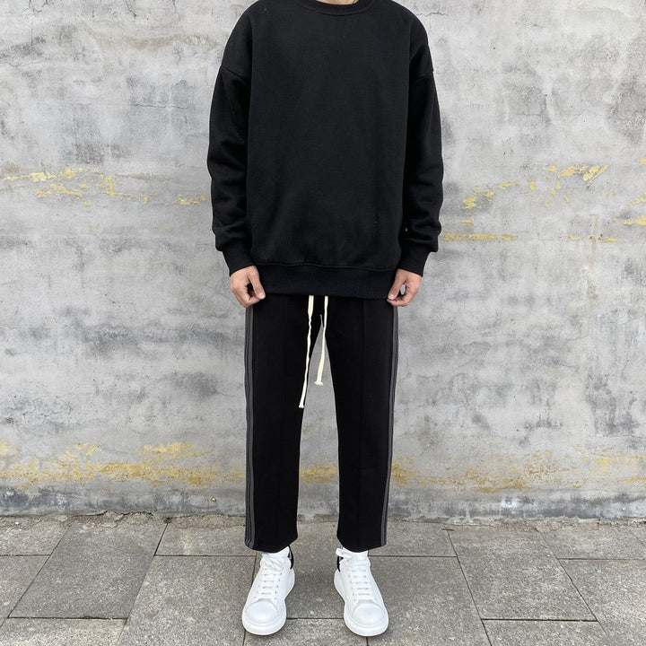 Striped Elastic Drawstring Pants
