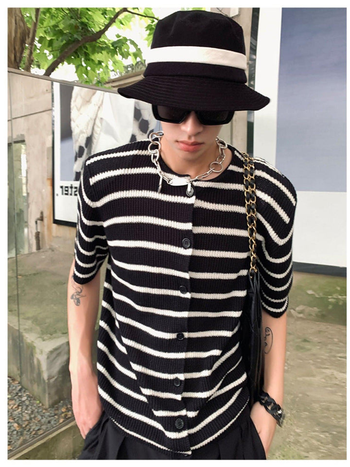 Striped Knitted Cardigan