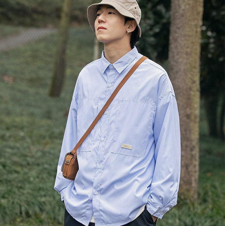 Striped Loose Casual Lapel Shirt