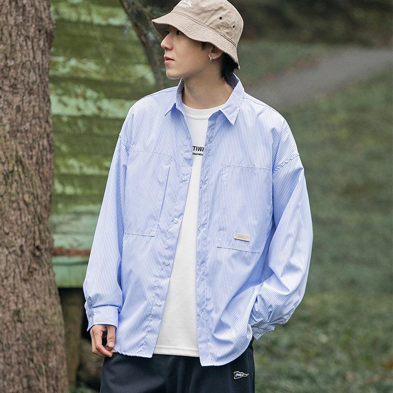 Striped Loose Casual Lapel Shirt