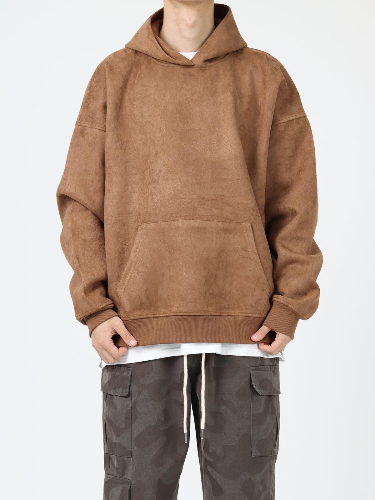 Suede Hooded Sweater