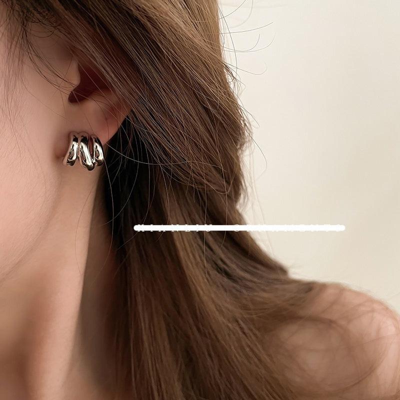 Three-Tier Hoop Earrings