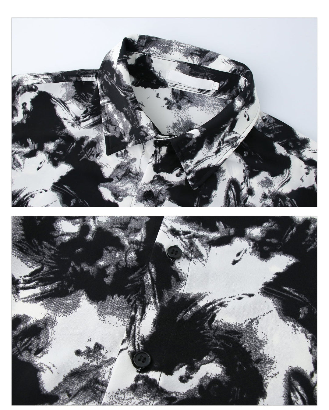Tie-dye Contrast Color Lapel Shirt