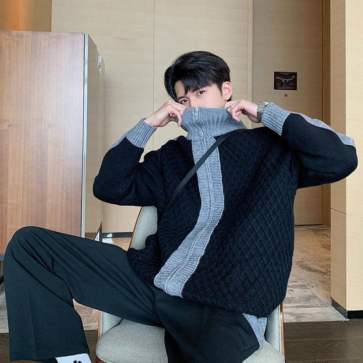 Turtleneck Knitted Cardigan