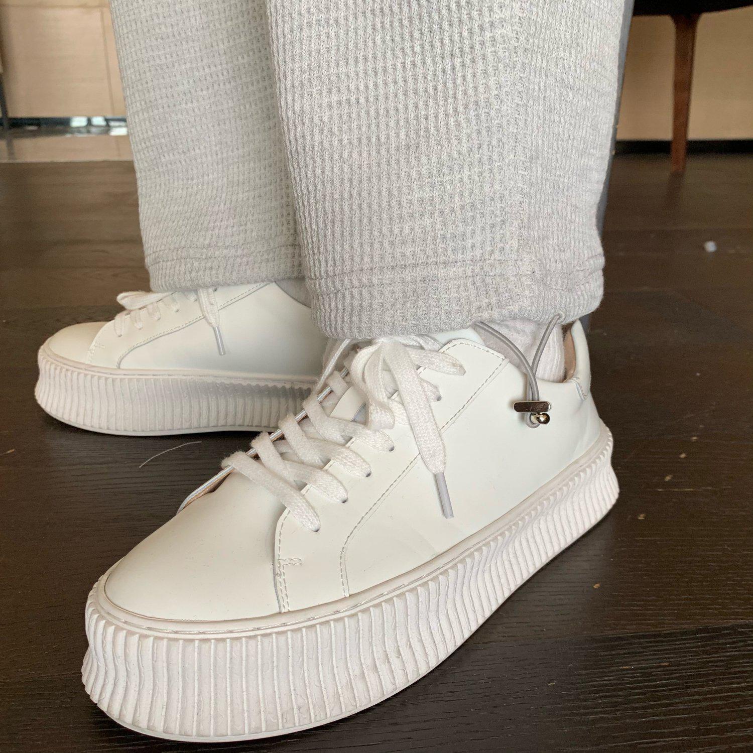Round Toe Lightweight Korean-style Thick Sole Women's White Sneakers Summer  2023 New Arrivals Casual Low Top Platform Shoes | SHEIN USA