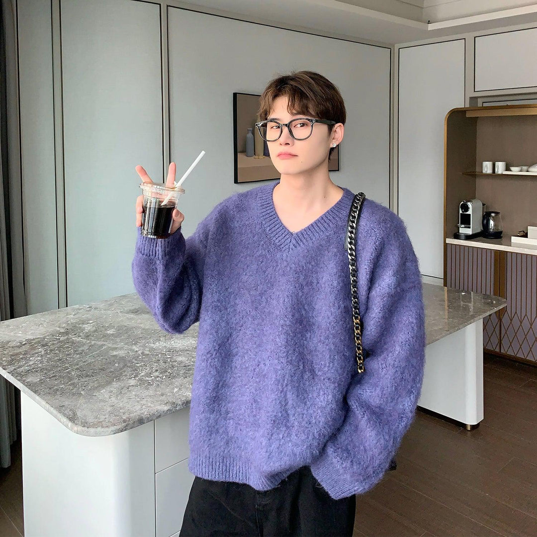 V-neck Plush Sweater