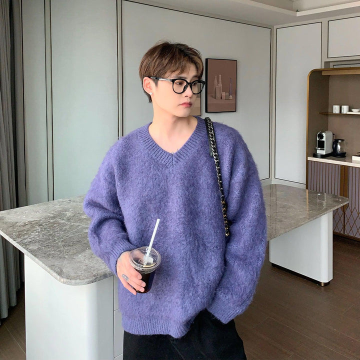 V-neck Plush Sweater