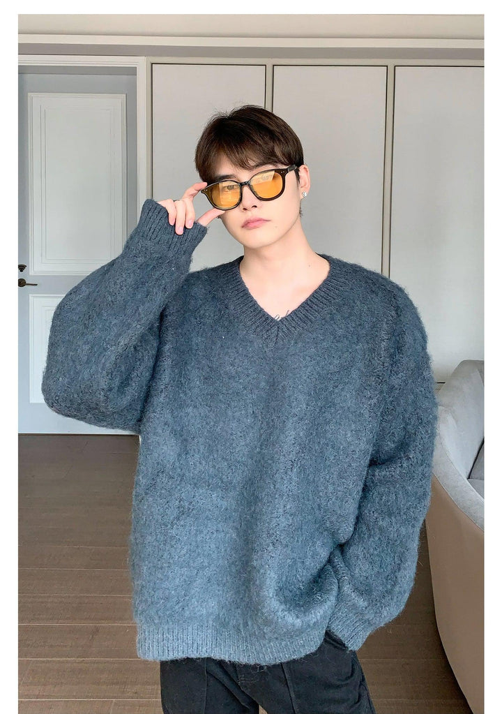 V-neck Plush Sweater