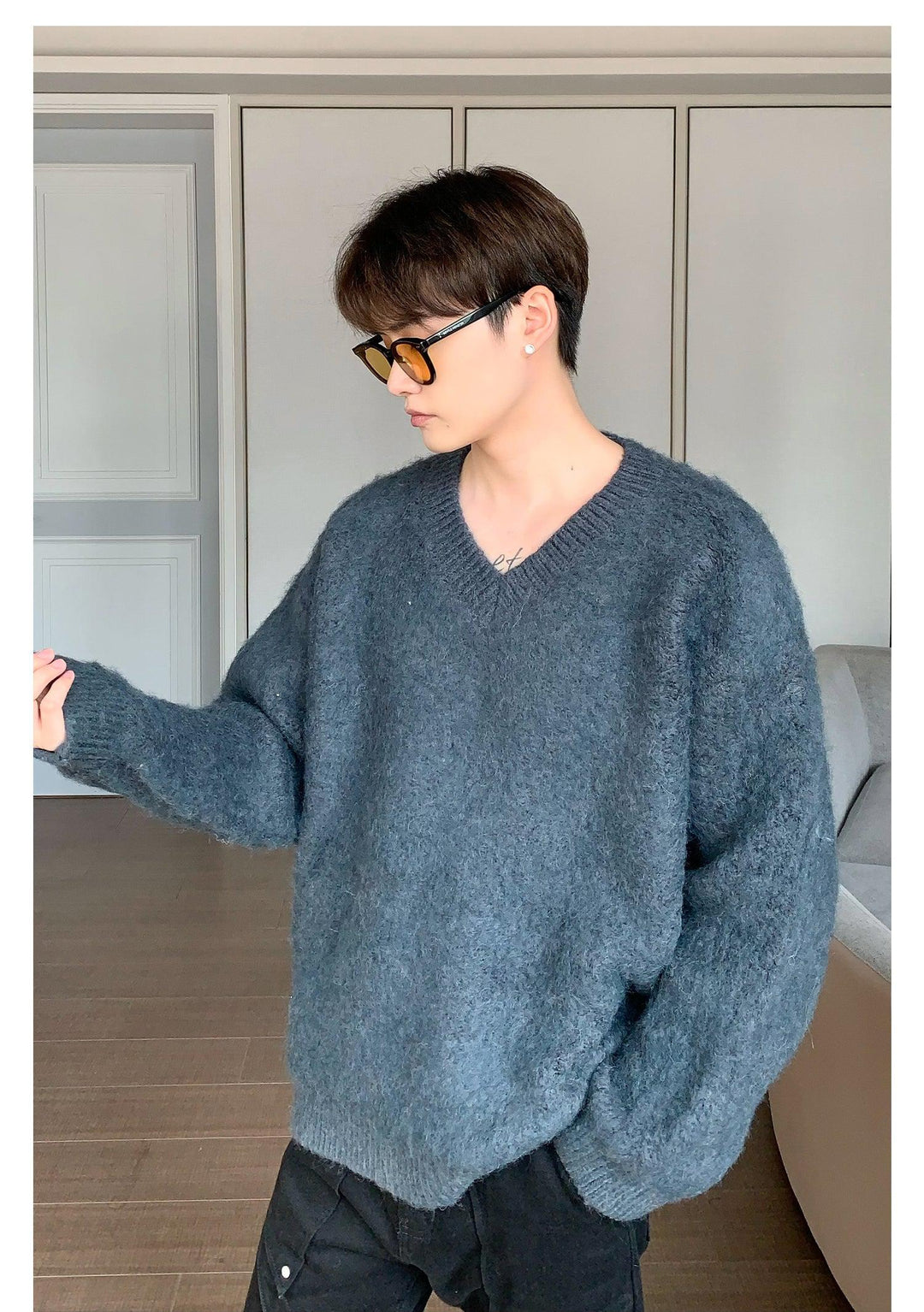 V-neck Plush Sweater