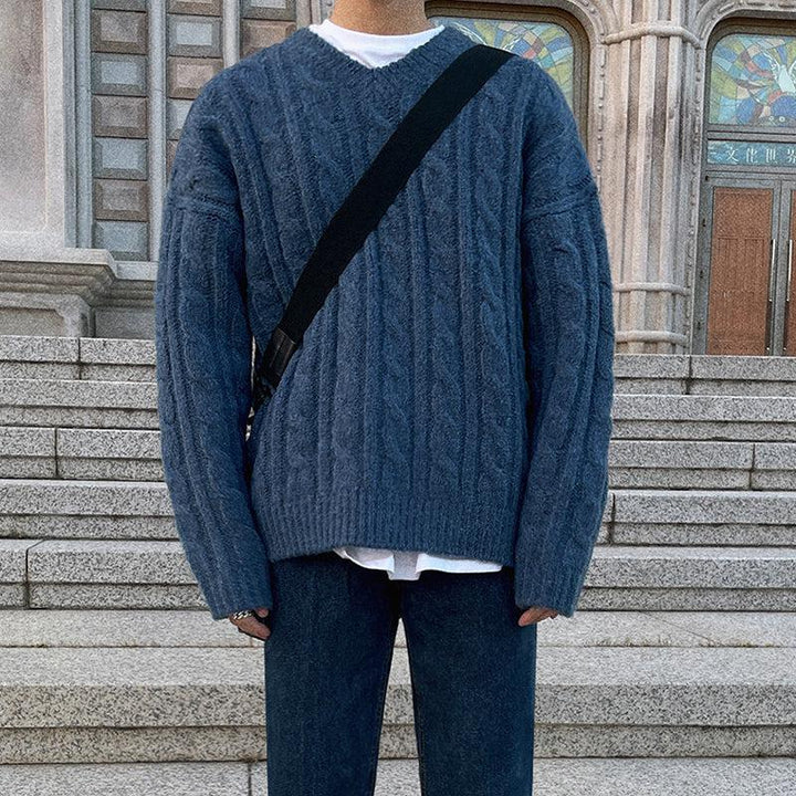 V-neck Thickened Pullover Sweater