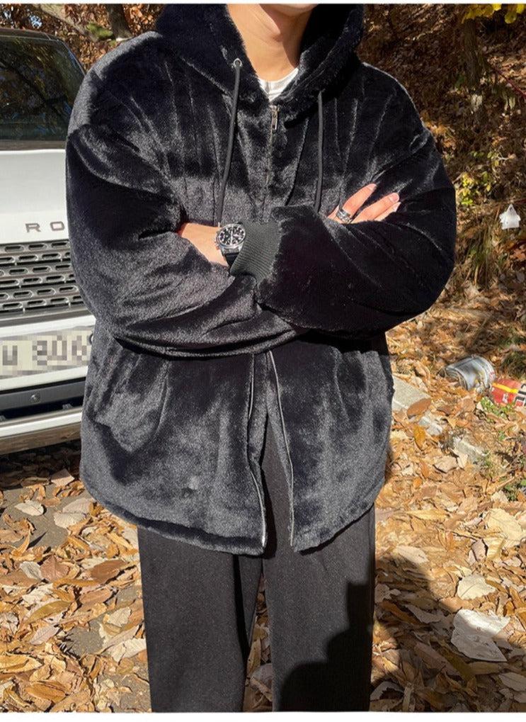 Velvet Cotton Hooded Jacket