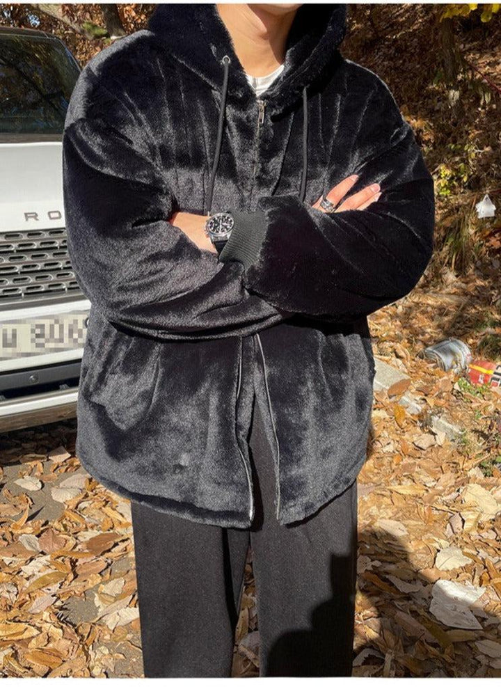 Velvet Cotton Hooded Jacket