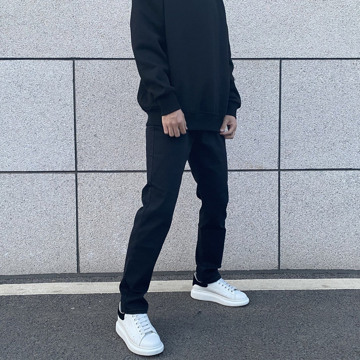 Washed Slim Elastic Jeans