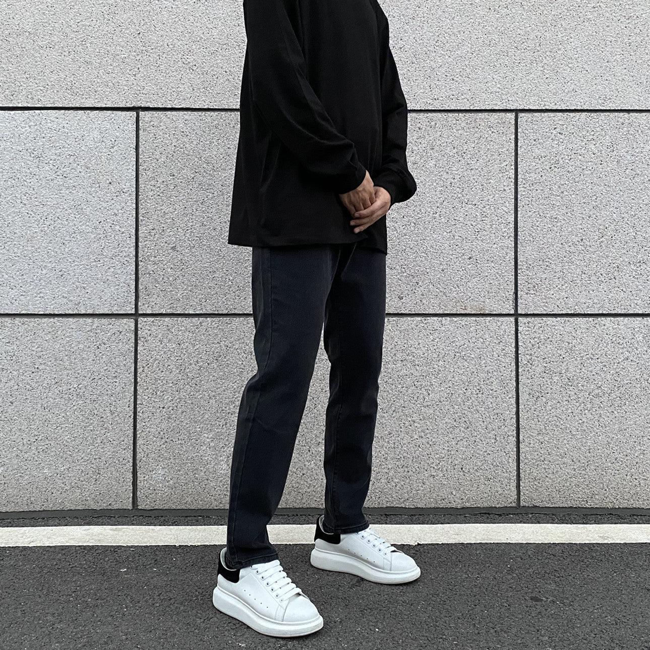 Washed Slim Elastic Jeans