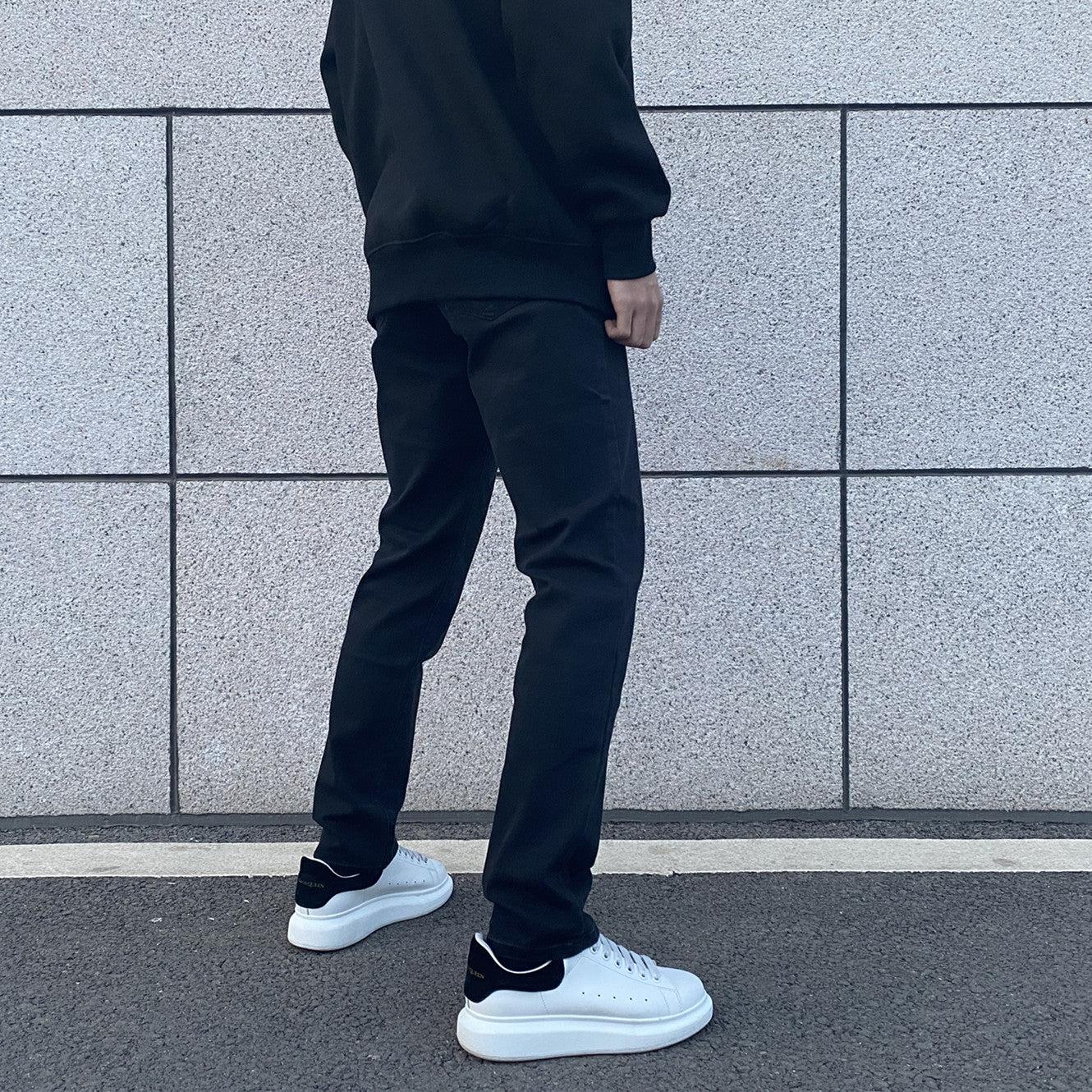 Washed Slim Elastic Jeans