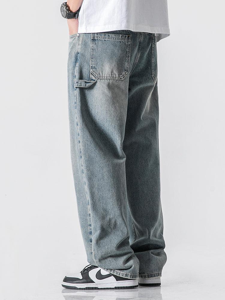 Washed Straight Fit Jeans