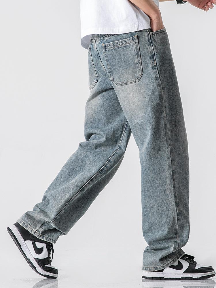 Washed Straight Fit Jeans