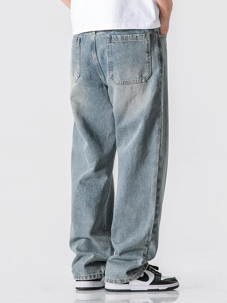 Washed Straight Fit Jeans
