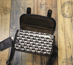 White Check Canvas Crossbody Bag
