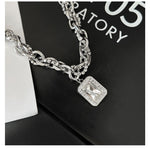 White Diamond Pendant Necklace