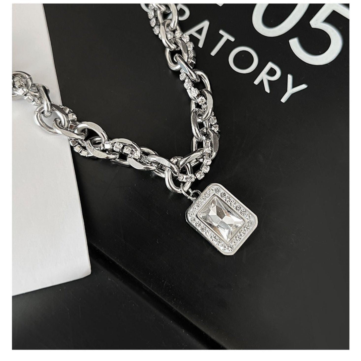 White Diamond Pendant Necklace