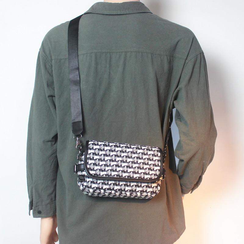 White Plaid Chest Bag