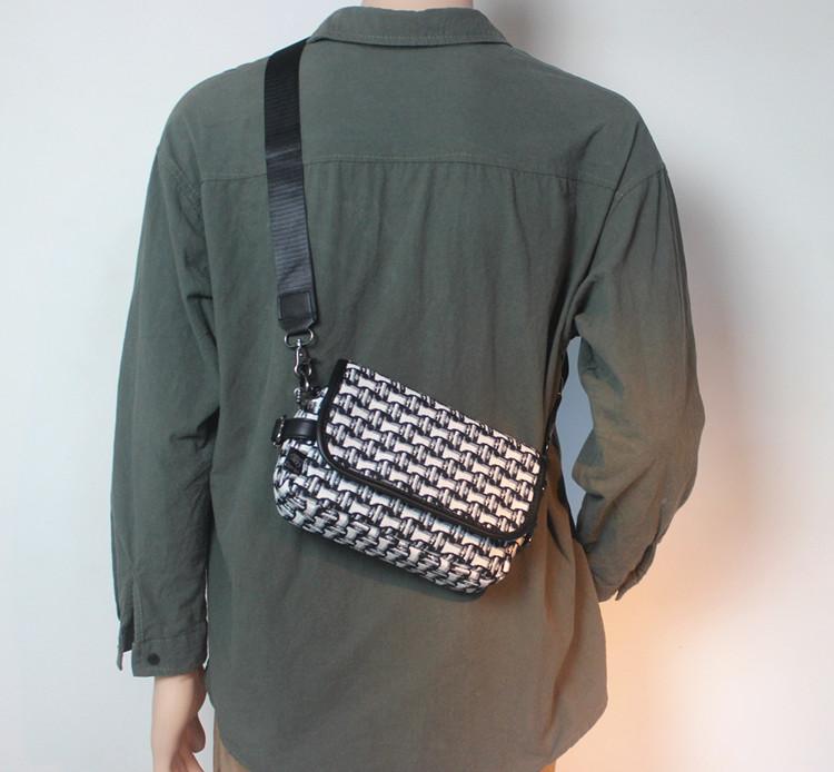 White Plaid Chest Bag