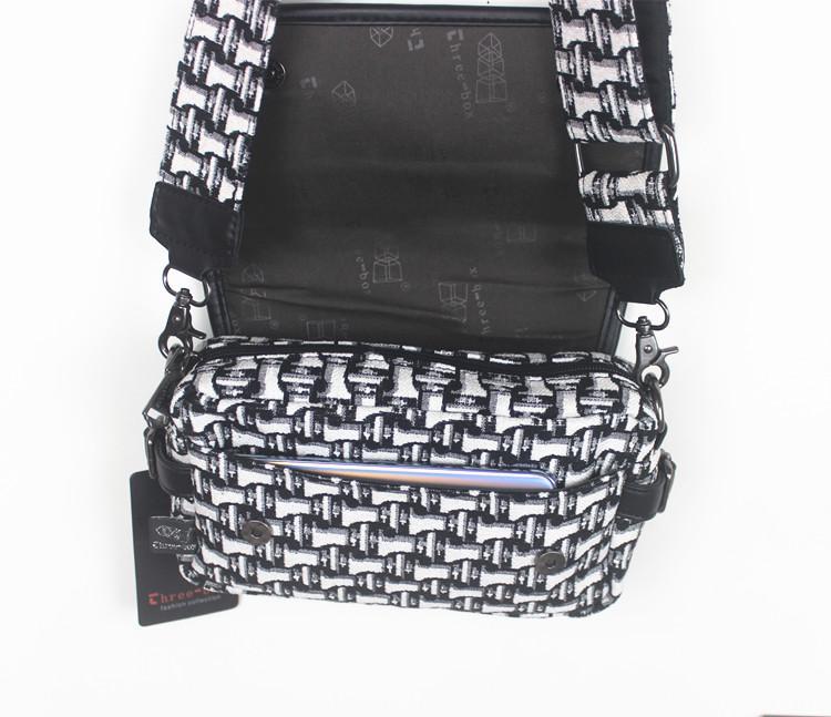 White Plaid Chest Bag