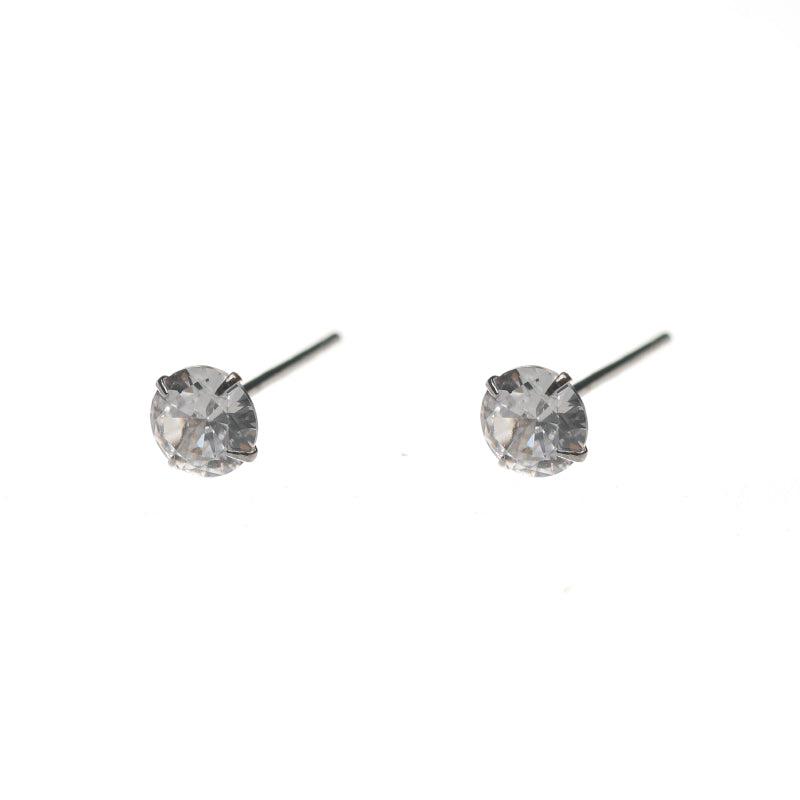 White Zircon Stud Earrings
