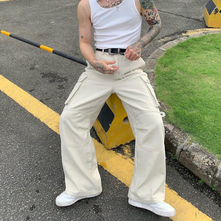 Wide-Leg Cargo Pants