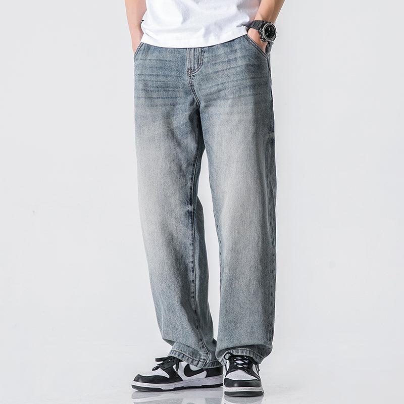 Wide Leg Washed Straight Jeans