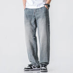 Wide Leg Washed Straight Jeans