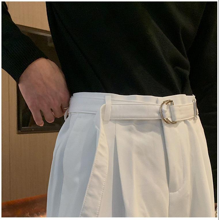 Wide-leg Belted Pants