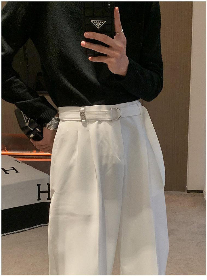 Wide-leg Belted Pants