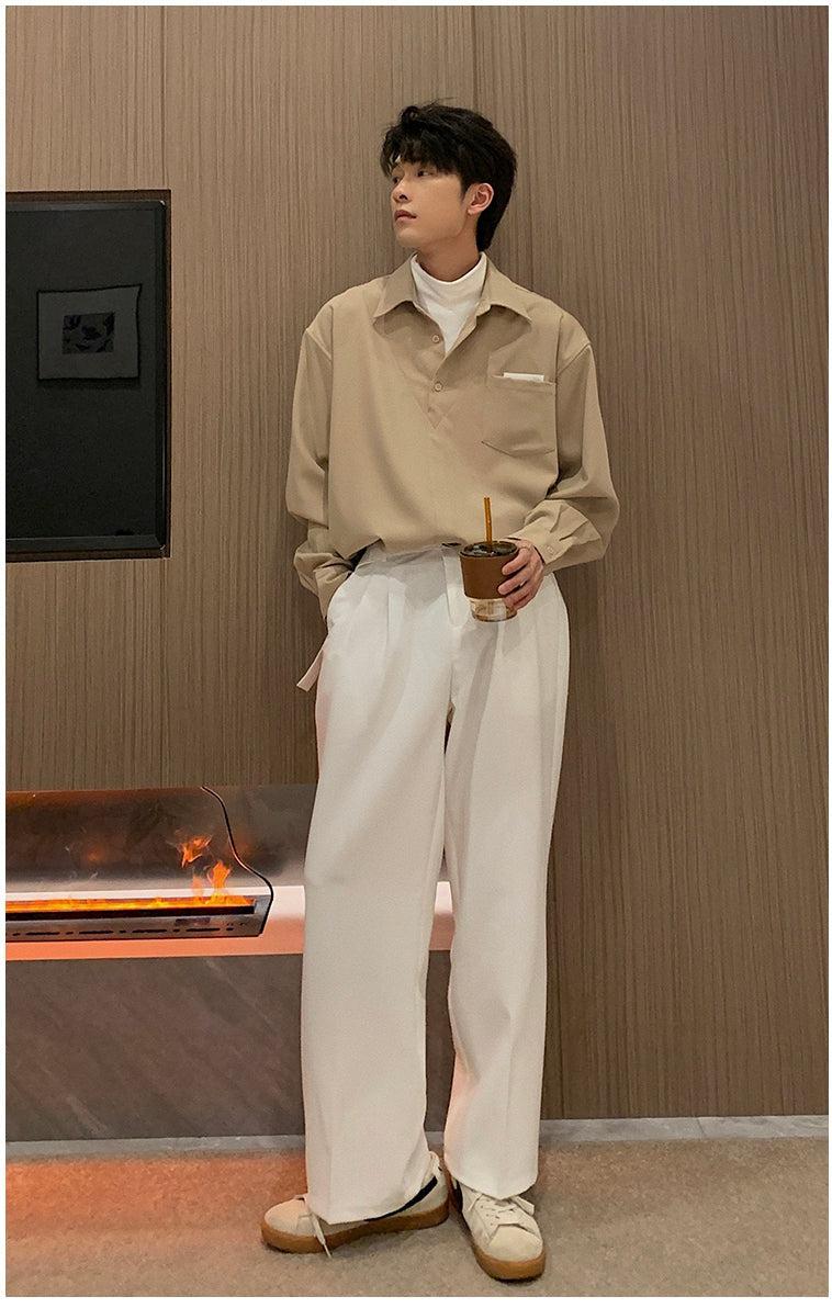 Wide-leg Belted Pants